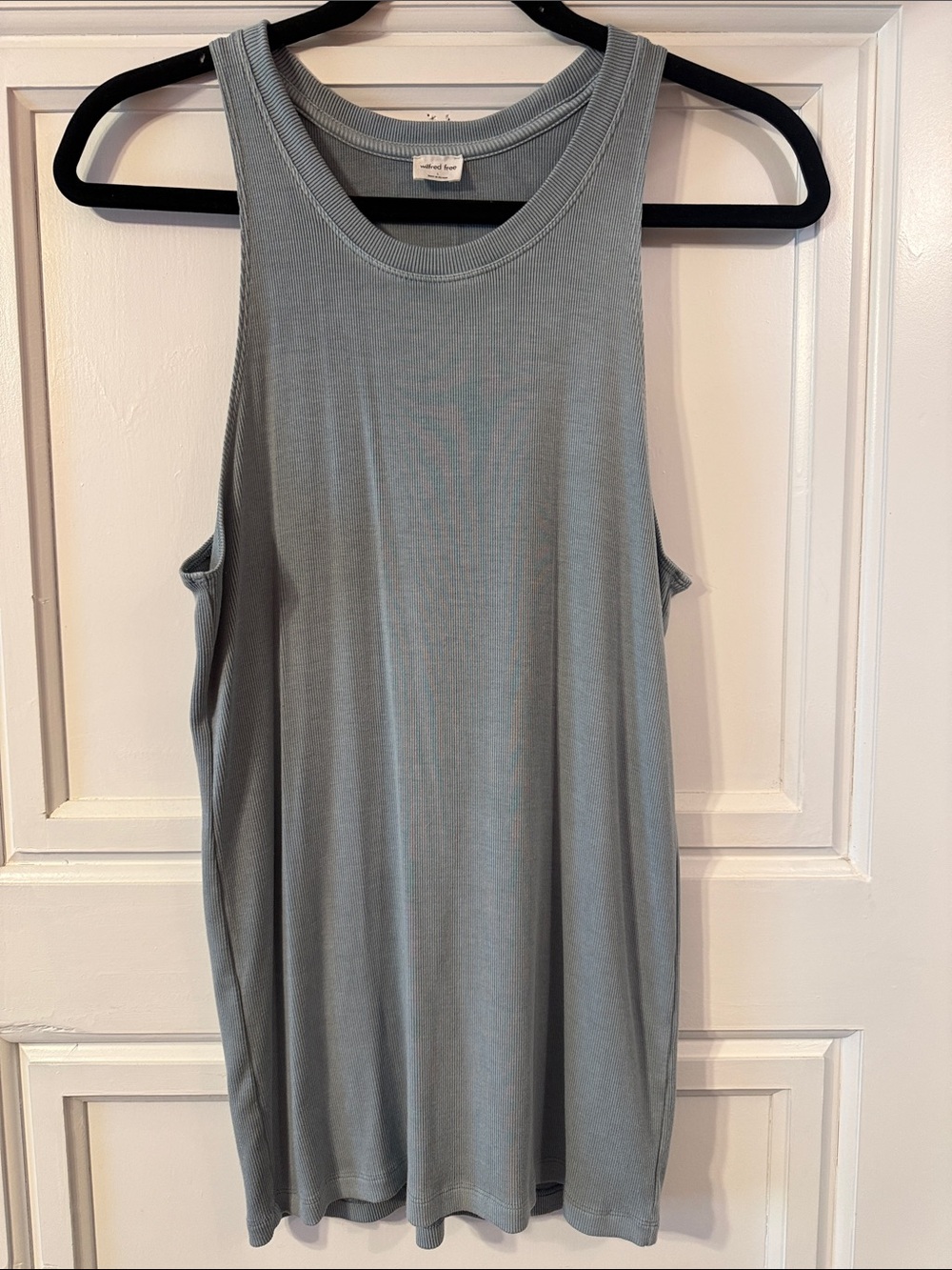 Aritzia Sleeveless Ribbed Tank — Slate Blue